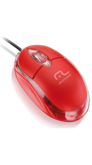 MOUSE CLASSIC VERMELHO MO003 USB MULTILASER