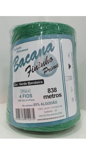 BARBANTE FININHO VERDE BANDEIRA 4 FIOS 600G.
