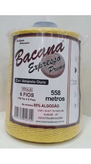 BARBANTE EXPRESSO AMARELO OURO 6 FIOS 600G.