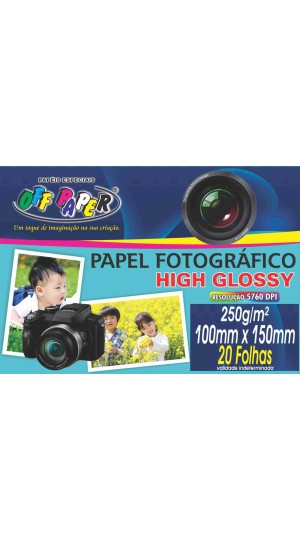 PAPEL FOTOGRÁFICO 10X15 250G. C/20 OFFPAPER