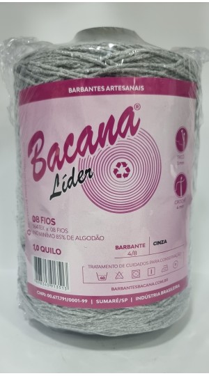 BARBANTE LIDER CINZA 8 FIOS 1,0KG.