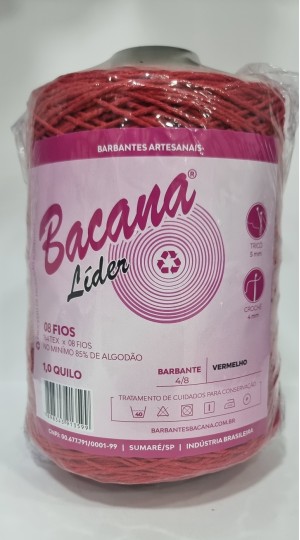 BARBANTE LIDER VERMELHO 8 FIOS 1,0KG.