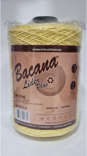 BARBANTE LIDER PLUS AMARELO 6 FIOS 1,0KG.