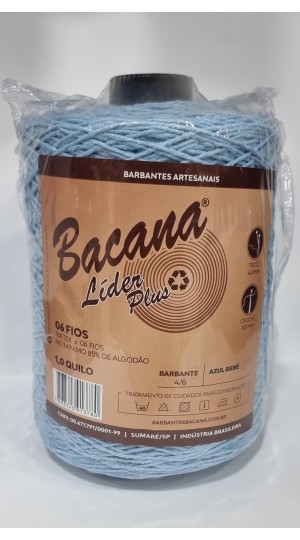 BARBANTE LIDER PLUS AZUL BEBE 6 FIOS 1,0KG.
