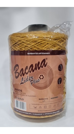 BARBANTE LIDER PLUS MOSTARDA 6 FIOS 1,0KG.
