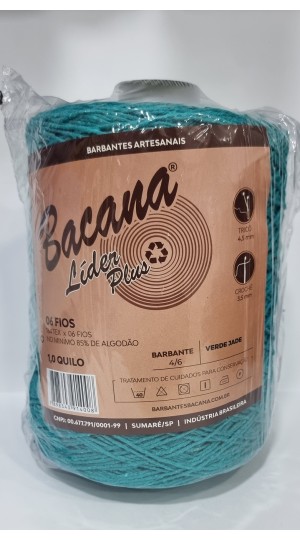 BARBANTE LIDER PLUS VERDE JADE 6 FIOS 1,0KG.
