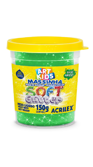 MASSA DE MODELAR SOFT C/ CLITER 150G. 206 VERDE