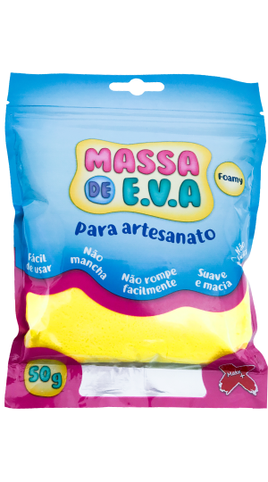 MASSA DE EVA 50G. AMARELO MAKE MAIS