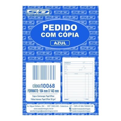 TALÃO DE PEDIDO 1 VIA 1/36 C.10068 SÃO DOMINGOS